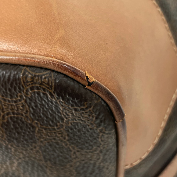 Celine Macadam Pattern Canvas Travel Handbag Brown - Picture 3 of 6